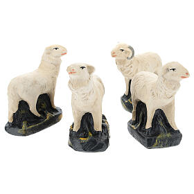 Owieczki Arte Barsanti zestaw 4 sztuk z gipsu do szopek 15 cm
