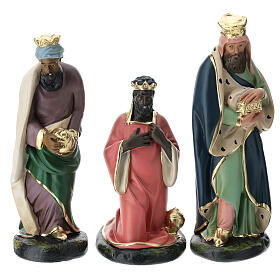 Drei Heiligen Könige aus Gips für Krippen handbemalt von Arte Barsanti, 20 cm