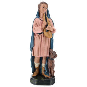 Statua pastore con flauto e cane gesso 20 cm Arte Barsanti