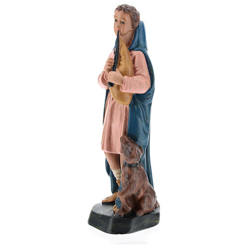 Statua pastore con flauto e cane gesso 20 cm Arte Barsanti 3