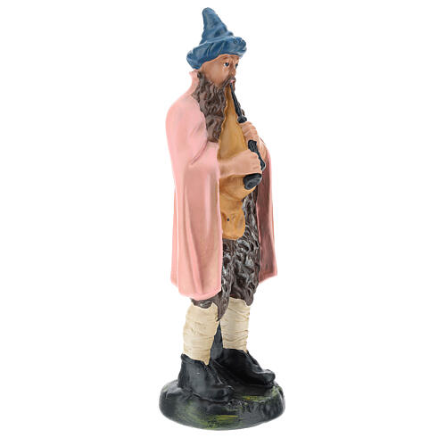 Statua zampognaro gesso dipinto a mano per presepi di 20 cm Barsanti 4