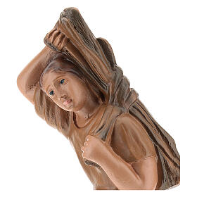 Estatua campesino con leña yeso 20 cm Arte Barsanti