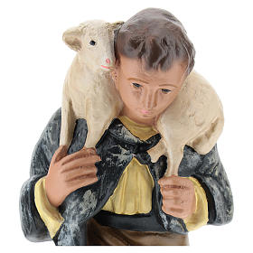 Berger agenouillé avec mouton plâtre 20 cm Arte Barsanti