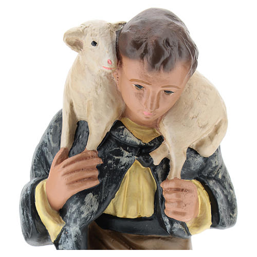 Berger agenouillé avec mouton plâtre 20 cm Arte Barsanti 2