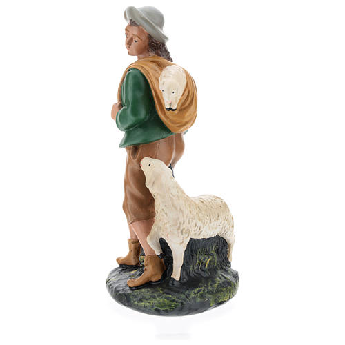 Berger avec moutons crèche Arte Barsanti plâtre 20 cm 3