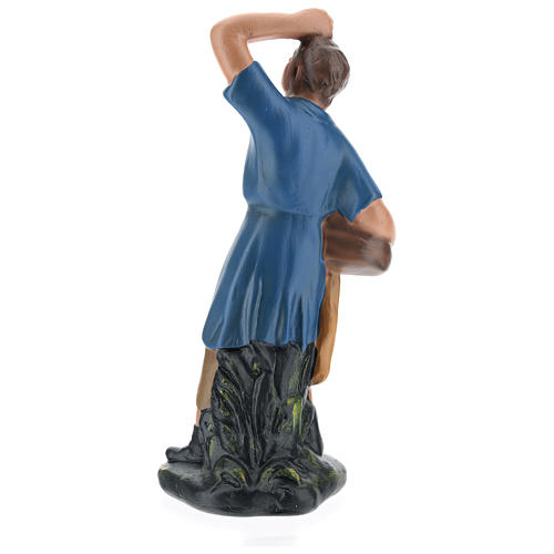 Estatua pastor que mira las estrellas con cesta yeso 20 cm 5