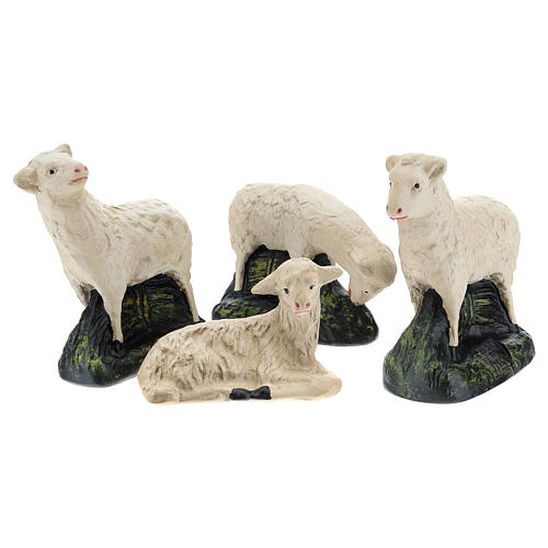 Set of 4 sheep in plaster for Arte Barsanti Nativity Scene 20 cm 2
