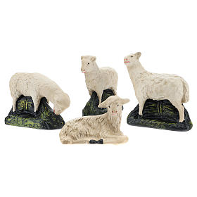 Set Arte Barsanti 4 pecorelle gesso per presepe 20 cm