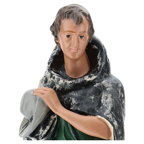 Shepherd with cloak in plaster for Arte Barsanti Nativity Scene 30 cm 2