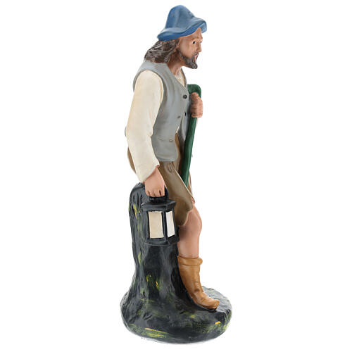 Shepherd with lantern and stick in plaster for Arte Barsanti Nativity Scene 30 cm 4