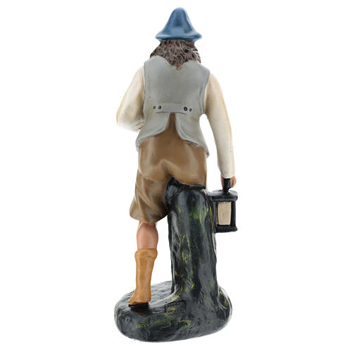 Shepherd with lantern and stick in plaster for Arte Barsanti Nativity Scene 30 cm 5