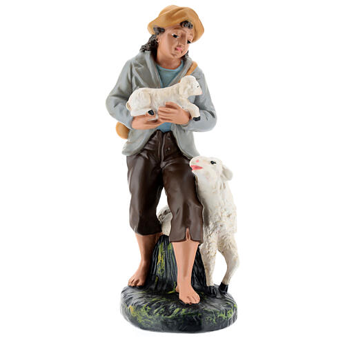 Shepherd with sheeps for Arte Barsanti plaster Nativity Scene with 30 cm figurines 1