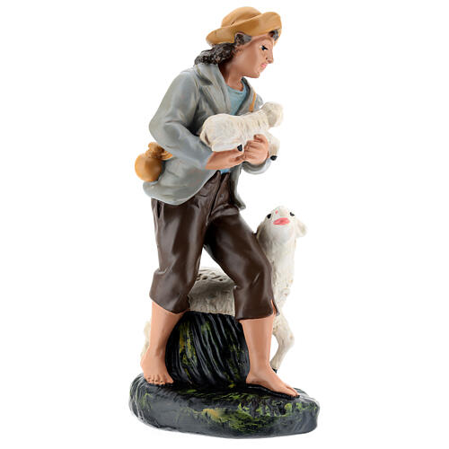 Pastor com ovelhas para presépio Arte Barsanti em gesso com figuras de 30 cm de altura média 3