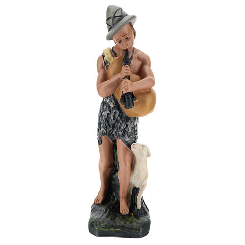 Dudelsackspieler mit Schaf für Krippen handbemalt von Arte Barsanti, 30 cm 1