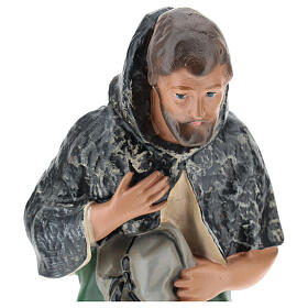 Kneeling shepherd with hat in plaster for Arte Barsanti Nativity Scene 30 cm