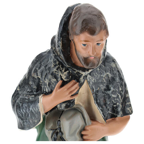Kneeling shepherd statue with hat in plaster, for 30 cm Arte Barsanti Nativity 2