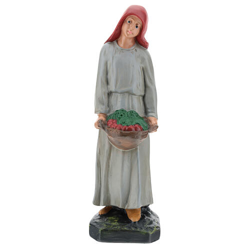 Farmer with vegetable basket in plaster for Arte Barsanti Nativity Scene 30 cm 1