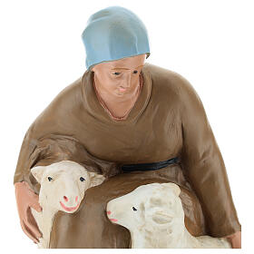 Hirtin mit Schaf für Krippen handbemalt von Arte Barsanti, 30 cm