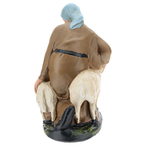 Statua pastorella con pecore gesso per presepe 30 cm Arte Barsanti 5