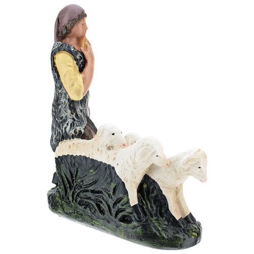 Peça pastor com rebanho gesso corado para presépio Arte Barsanti com figuras de 30 cm de altura média 4