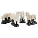 Set 4 moutons plâtre coloré pour crèche 30 cm Arte Barsanti s1
