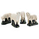 Conjunto 4 ovelhas gesso corado para presépio Arte Barsanti com figuras de 30 cm de altura média s1