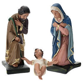 Trio Nativité plâtre coloré pour crèche 40 cm Arte Barsanti