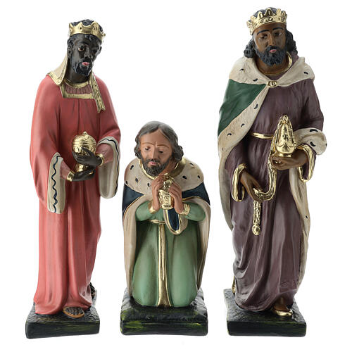 Three Kings nativity set in hand painted plaster, 40 cm Arte Barsanti 1