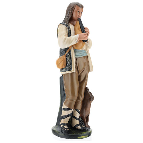 Piper with dog in plaster for Arte Barsanti Nativity Scene 40 cm 4