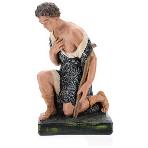 Estatua pastor con bastón de rodillas belén 40 cm Barsanti 4
