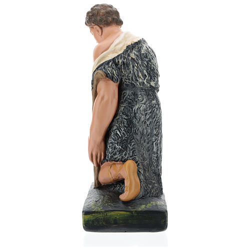 Estatua pastor con bastón de rodillas belén 40 cm Barsanti 6
