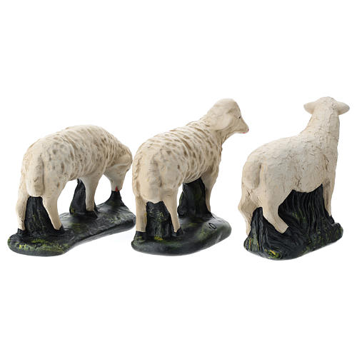 Set 3 moutons plâtre pour crèche Arte Barsanti 40 cm 5
