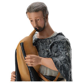 Shepherd with bagpipe in hand painted plaster, 60 cm Arte Barsanti nativity