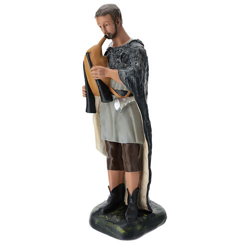Shepherd with bagpipe in hand painted plaster, 60 cm Arte Barsanti nativity 3