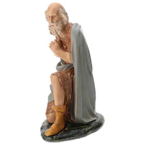 Estatua pastor viejo sentado belén Arte Barsanti 60 cm 3