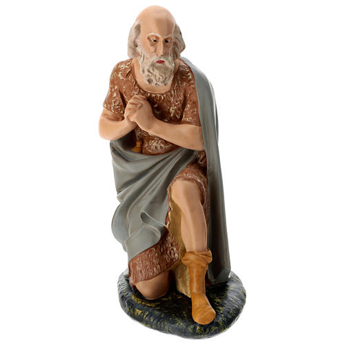 Statue berger âgé assis en plâtre crèche 60 cm Arte Barsanti 1