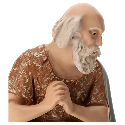 Statue berger âgé assis en plâtre crèche 60 cm Arte Barsanti 2