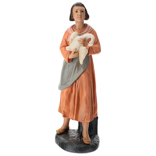 Statua donna con oca gesso dipinto presepe Arte Barsanti 60 cm 1