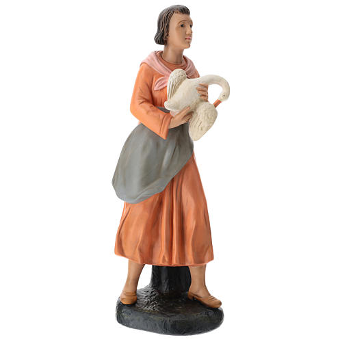 Statua donna con oca gesso dipinto presepe Arte Barsanti 60 cm 4