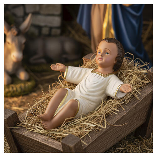 Enfant Jésus hauteur réelle 27 cm crèche 40-60 cm plâtre Arte Barsanti 2