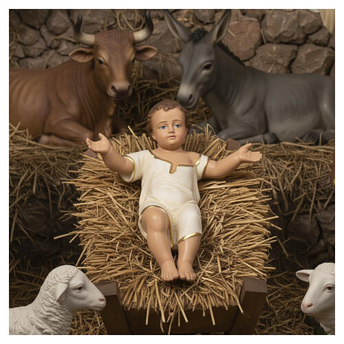 Arte Barsanti Baby Jesus 50 cm (REAL HEIGHT) in plaster with glass eyes 2