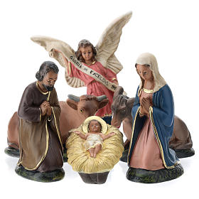 Arte Barsanti Nativity Scene with 6 hand-painted characters in plaster 15 cm.