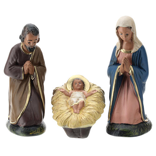 Arte Barsanti Holy Family with 6 hand-painted characters in plaster 15 cm 2