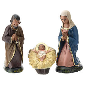 Arte Barsanti Nativity Scene with 9 hand-painted characters in plaster 15 cm