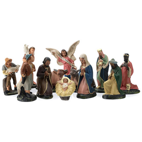 Arte Barsanti Nativity Scene with 12 hand-painted characters in plaster 15 cm 1