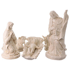 Nativité avec bœuf et âne en céramique ivoire rêche 50 cm terre cuite Deruta