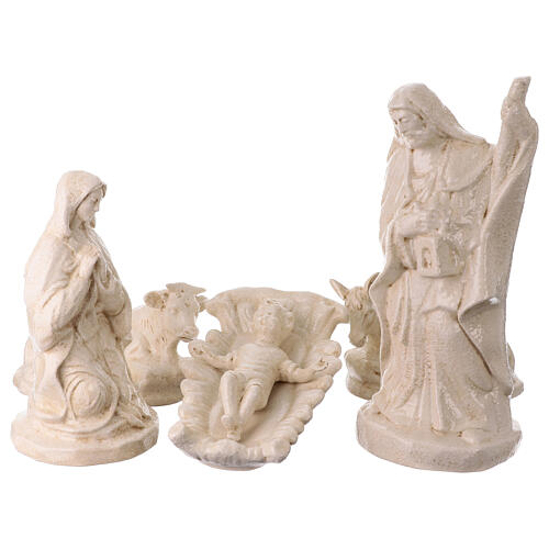 Nativité avec bœuf et âne en céramique ivoire rêche 50 cm terre cuite Deruta 1