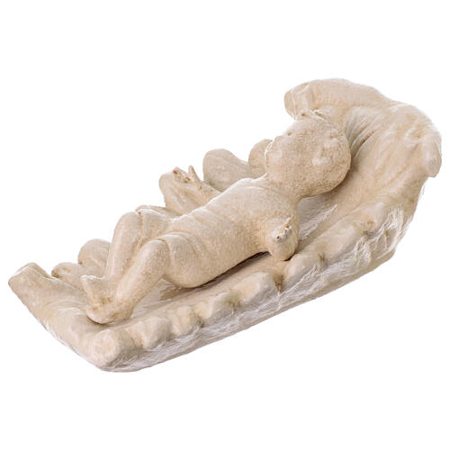 Nativité avec bœuf et âne en céramique ivoire rêche 50 cm terre cuite Deruta 8