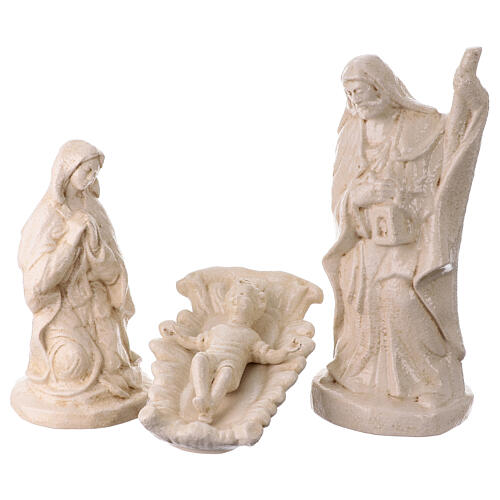 Nativité avec bœuf et âne en céramique ivoire rêche 50 cm terre cuite Deruta 9