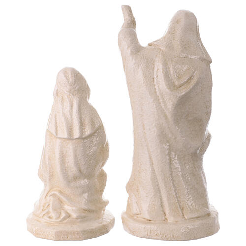Nativité avec bœuf et âne en céramique ivoire rêche 50 cm terre cuite Deruta 12